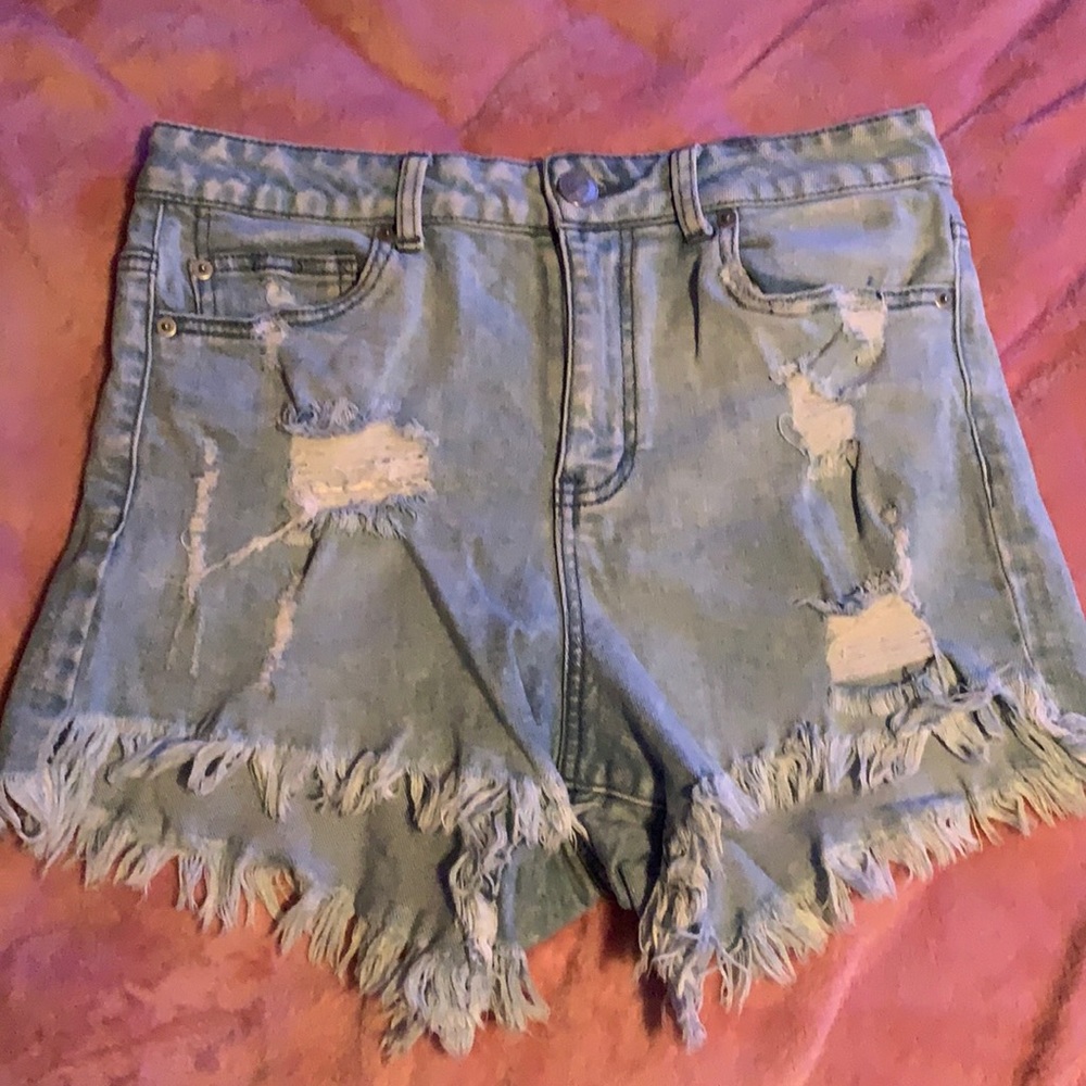 light blue jean shorts, barely worn for $10